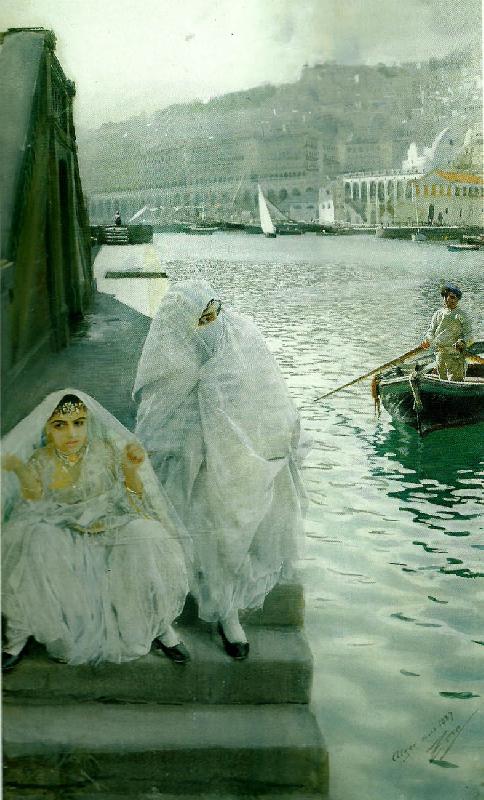 Anders Zorn i algers hamn oil painting picture